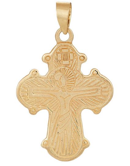 Siersbøl - Dagmarcross 14kt gold with Fadervor, 21 mm