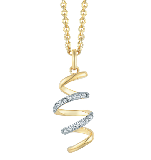 Støvring - Spiral gold open oval pendant