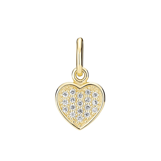 Lund - Vergoldeter Herzanhänger mit pavé Zirkonia