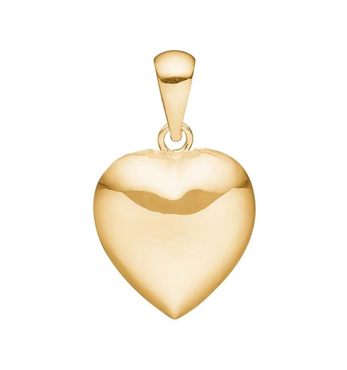 Gold heart pendant, 12mm
