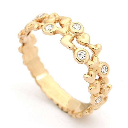 Per Borup - Hearts, Gold ring with 0,12ct diamonds