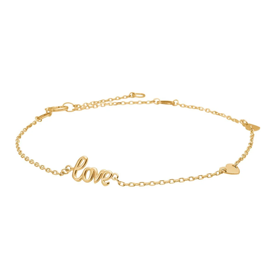 Siersbøl - LOVE 8kt. gold bracelet with open small hearts