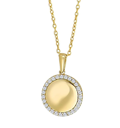 Siersbøl -  8kt. Gold  heart pendant, plate  14mm