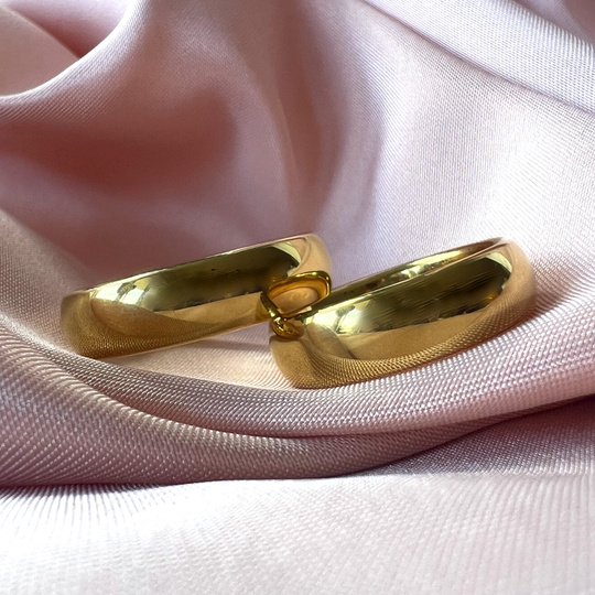 Perlen - 6mm polished Wedding rings 14ct gold