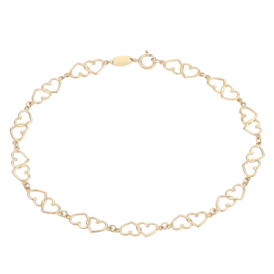 Støvring - Gold double heart bracelet