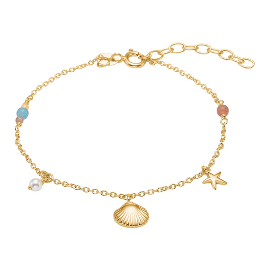 Nordahl - Seaside, seashell bracelet, gold plated