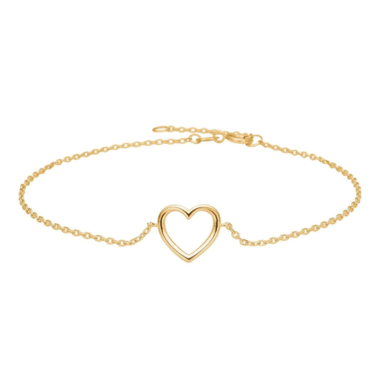 Siersbøl - Heart 8kt. gold bracelet with open heart