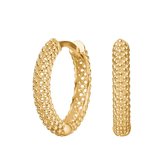 Siersbøl - 8kt boble gold hoops earrings