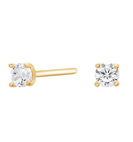 Siersbøl - Beautiful small earrings  8ct gold with zirconia