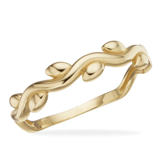 Scrouples - Goldring aus 8 Karat Gold mit Blättern