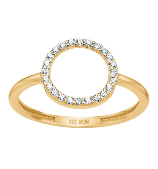 Siersbøl - Circle gold ring with cubic zirconia 