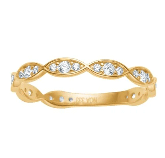 Siersbøl - Goldring mit viele kleine weisse Zirkonia