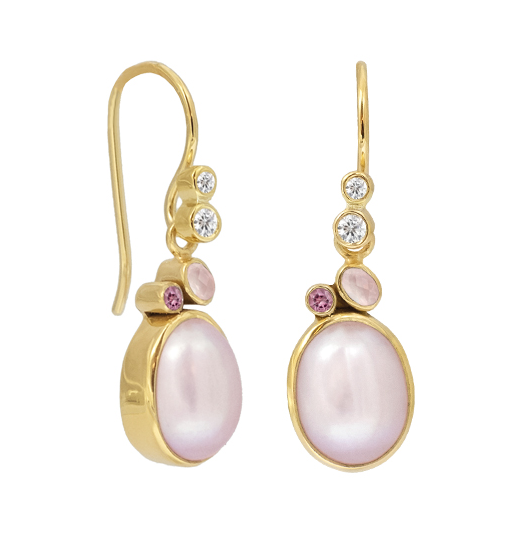 Rabinovich - Passion pink, rosa lange Perlenohrringe