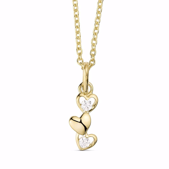 G&S - Herzanhänger aus 8 Karat Gold mit Zirkonia