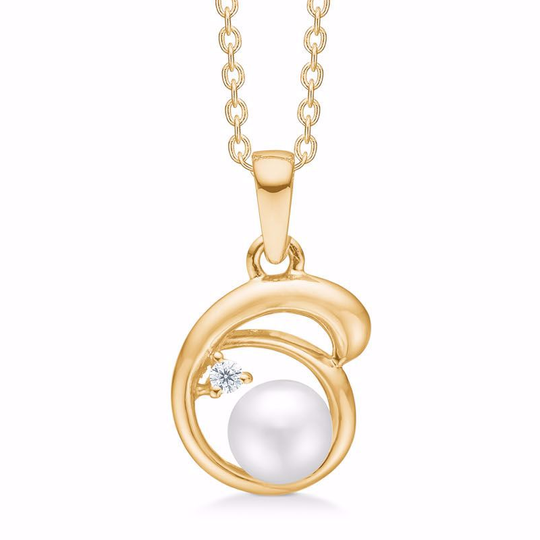 G&S - Necklace with white pearl and zirconia