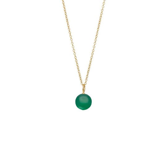 Heiring -  Pendant with green agate - gold plated