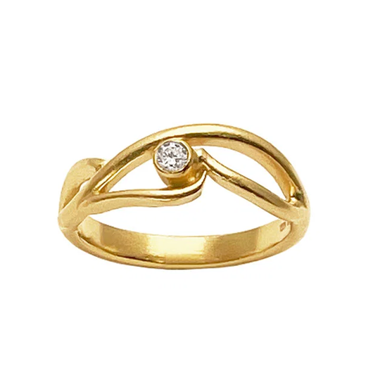 Heiring - Lumi, Offener und curvy Ring mit weisse Zirkonia