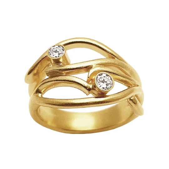 Heiring - Lumi, Offener und curvy medium Ring mit Zirkonia