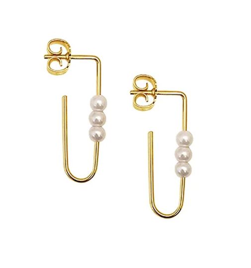 Heiring - Pearl earrings with 3 pearls on each