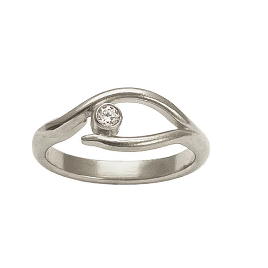 Heiring - Lumi, Offener silber Ring mit weisse Zirkonia