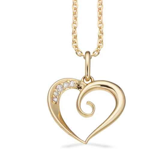 Scrouples - Heart necklace in gold with diamond