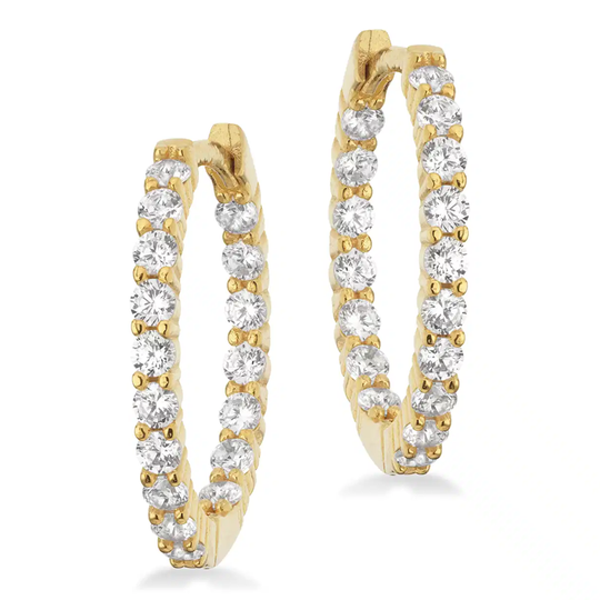 Scrouples - Hoops white zirconia, gold plated 20mm