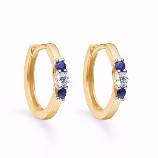 G&S - Creolen aus Gold mit blaue Saphir