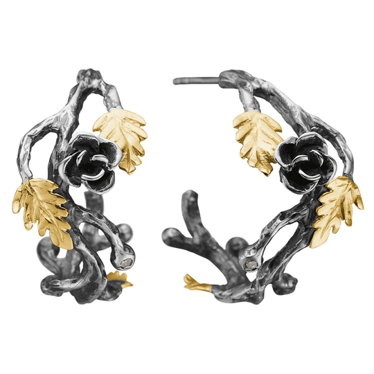 By Birdie - Aphrodite Rose Creolen mit Diamanten