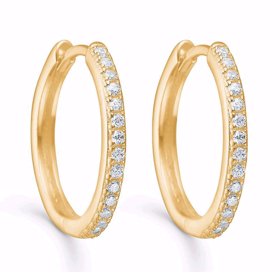 G&S - Seville, hoop øreringe med hvide sten