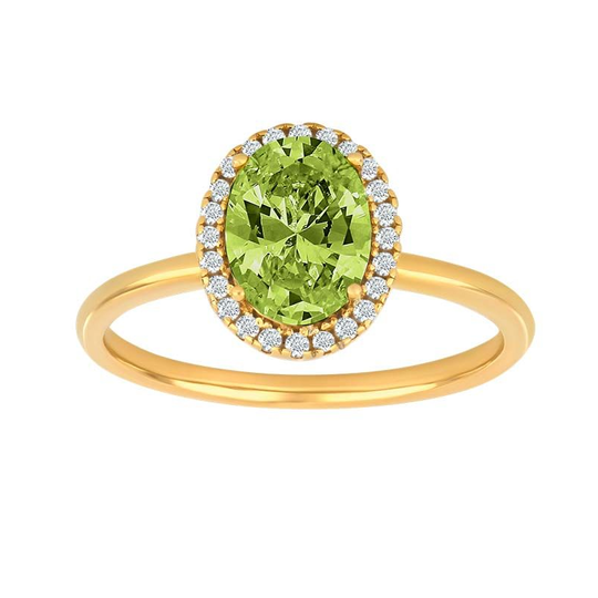 Joanli Nor - Ring, gold plated with green stone