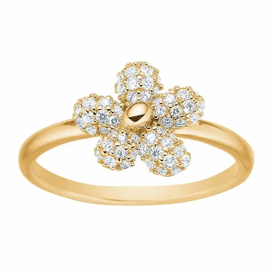 Joanli Nor - PhoebeNor, Zirconia flower Ring, Gold plated 