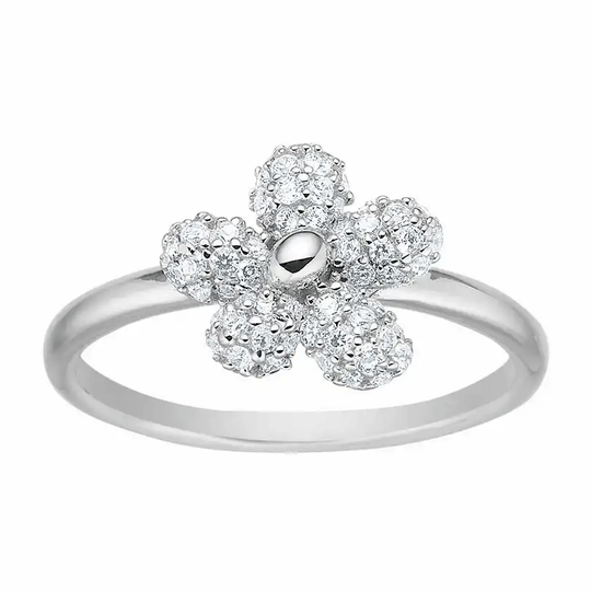 Joanli Nor - PhoebeNor, Zirconia flower Ring, Silver
