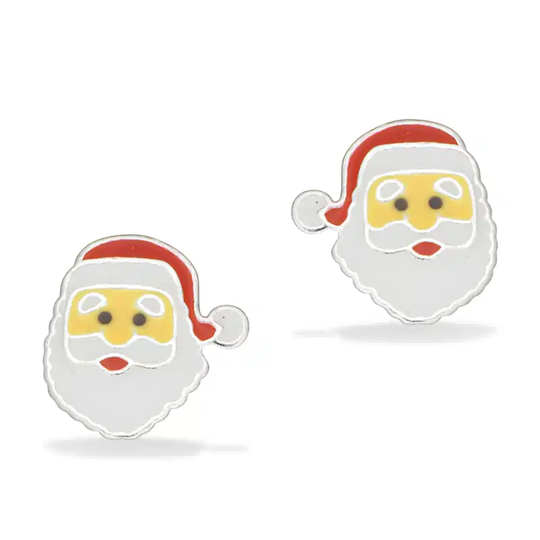 Scrouples - Santa Claus earrings, silver