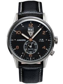 Junkers - Mens watch with dark brown leather strap