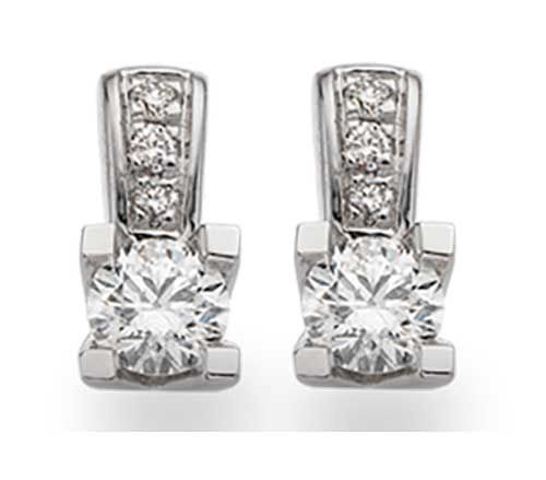 Kleopatra Queen - Diamant ørestikker, hvidguld