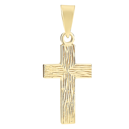 Lund - Rustic cross gold plated silver 20x12mm