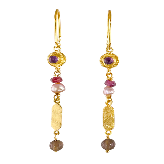 SFB - Earhangers with amethysts and pearls