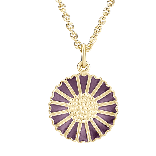 Lund - Daisy purple pendant with 18mm enamel flower