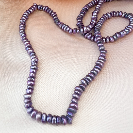 Little Pearlie - Lily, lille lilla ferskvands perlehalskæde 