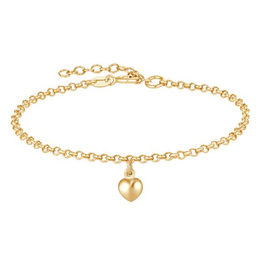 Støvring - Bracelet with heart pendant, gold plated
