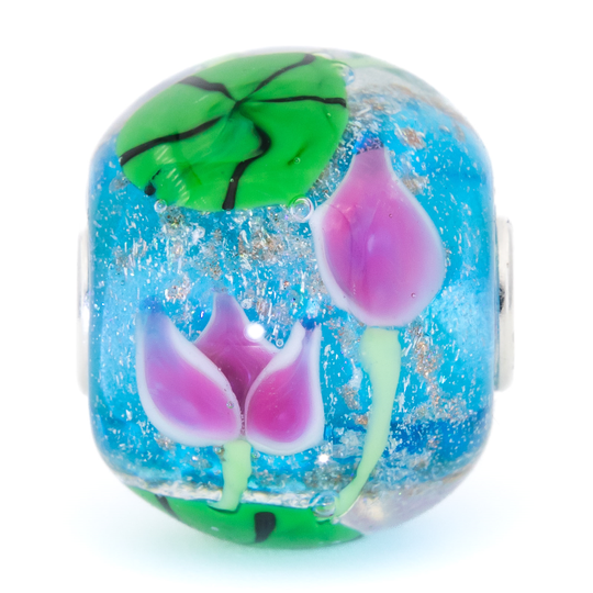 Elfbeads - Lotus Water Garden World, glass charm