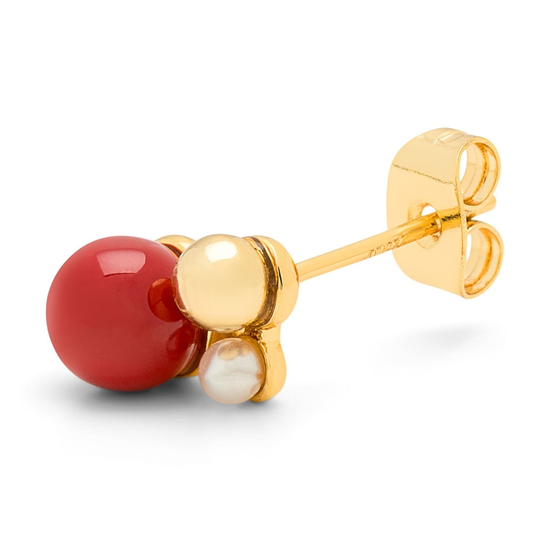 LULU Copenhagen - Bouquet earring, 1. piece, Red