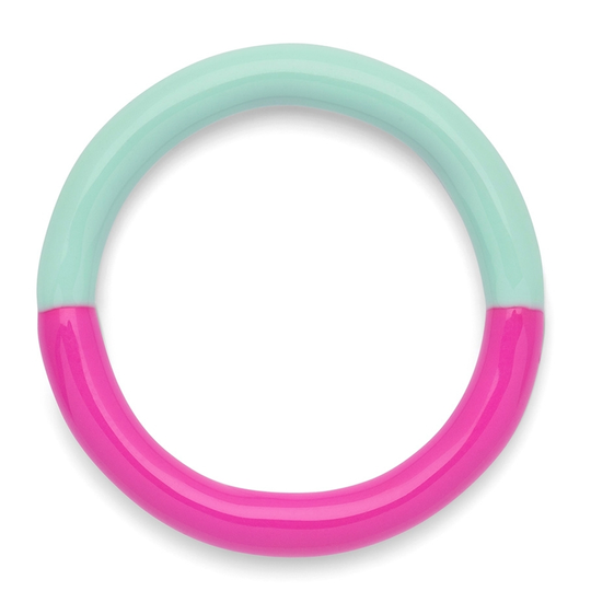 LULU - Double Color ring, Electric Fuchsia Pink & Mint