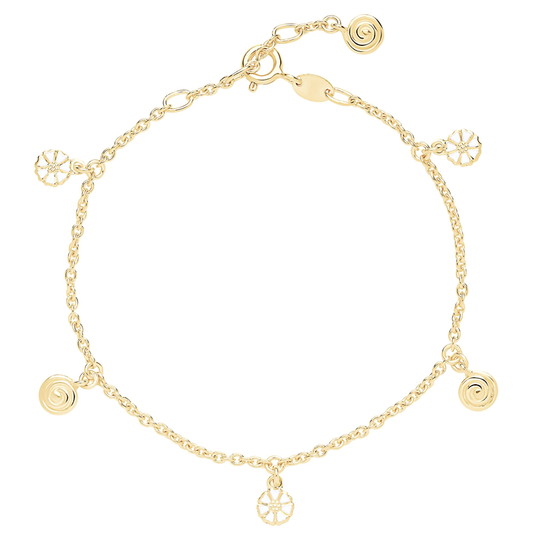 Marguerite bracelet 5 x 7,5 mm, 18 cm