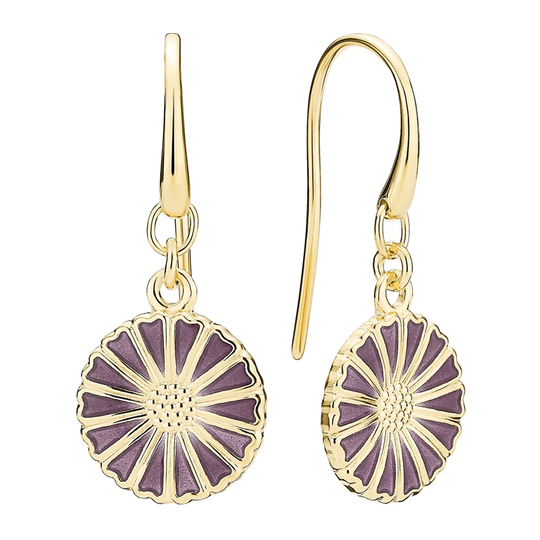 Lund Copenhagen - Marguerite gold plated earrings, 11 mm