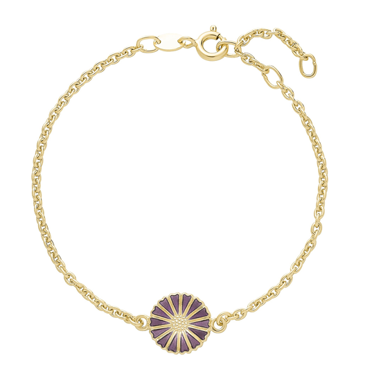 Lund - Daisy bracelet with white 11 mm enamel flower