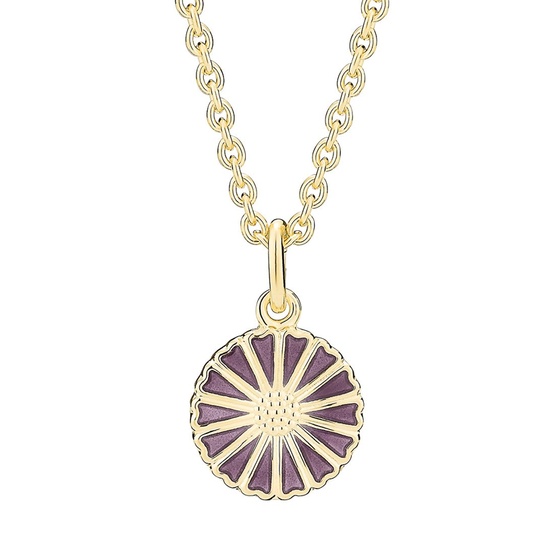 Lund - Daisy pendant with 11mm dark purple flower