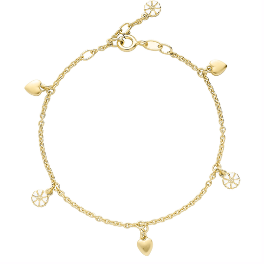 Lund - Daisy bracelet with small hearts