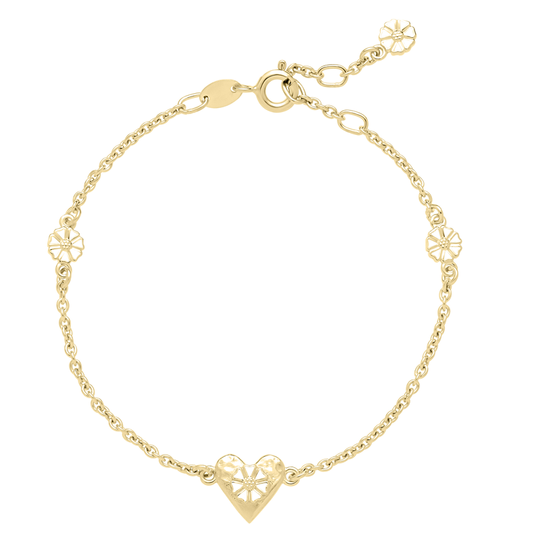 Lund - Margueritten Armband vergoldet mit Herz