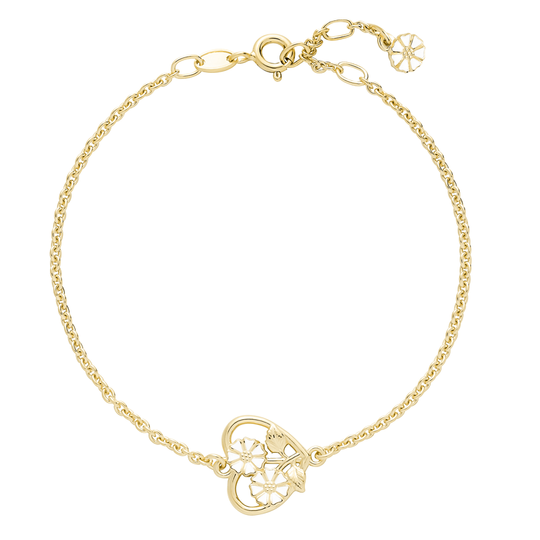 Marguerite bracelet 5 x 7,5 mm, 18 cm